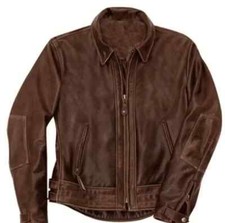 Giacca uomo in pelle marrone