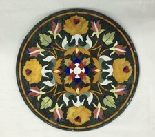 21 " Verde Marmo Tavolo Semi Precious Pietra Inserto Artigianato Lavoro