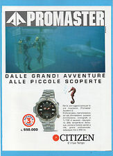 BELLEU997-PUBBLICITA'/ADVERTISING-1997- CITIZEN PROMASTER CRONO AQUALAND 2