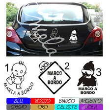 ADESIVO BIMBO A BORDO CON NOMI PERSONALIZZATI 3 MODELLI DIVERSI COD88