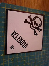 ADESIVO VINTAGE STICKER kleber VELENOSO TESCHIO SKULL 