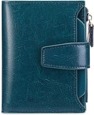 Portafoglio donna piccolo vera pelle blocco RFID bifold zip tasca porta carte