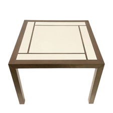 Tavolino da caffè quadrato  in ottone e formica stile Willy Rizzo, anni 70
