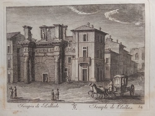 Incisione antica tempio - incisione, di