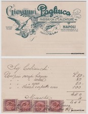 # NAPOLI: testatina - G. PAGLIUCA - fabbrica calzature- C. USATA COME RICEVUTA..