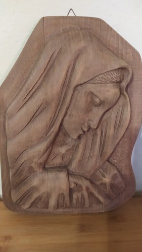 Madonna viso scolpito legno - madonna,