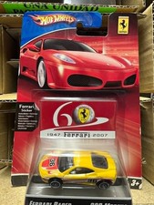 Hot Wheels Ferrari Racer Ferrari 360 MODENA 2007 Giallo 60° CARTOLINA PIEGATA
