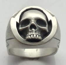 ANELLO TESCHIO FULMINE ARGENTO