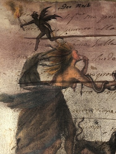 Antico manoscritto illustrato - antico,