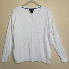 Maglione Lane Bryant maglia cavo donna 18/20 bianco più pescatore ufficio casual