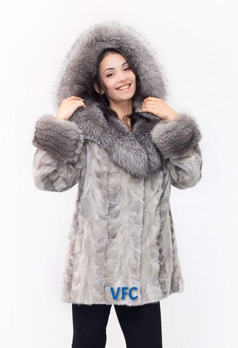 Cappotto visone zaffiro con