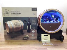 Presepe artigianale, in botte legno, 27x21x26 cm, 5 L, statue h6 con luci led