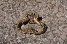 vecchia Maniglia Battente porta portone in ottone vintage