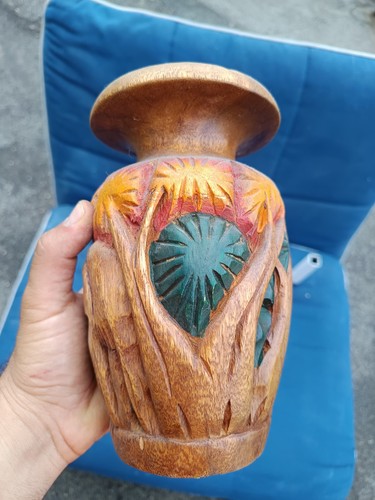Vaso legno etnico - legno,