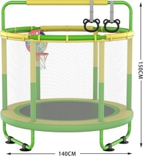 Trampolino per bambini, per esterni, per interni ed esterni, con rete di sicurez