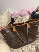 Borsa a tracolla Louis Vuitton Neverfull MM monogramma pelle M40156 autentica