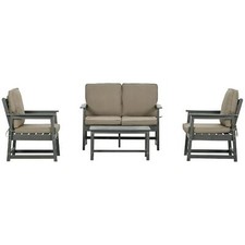 Set da Giardino Divanetto,2 Poltrone e Tavolino Grigio Scuro 0BNAM534 VivaGarden