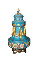 Vaso Monofiore Centrotavola francese in porcellana di Sevres del 1800