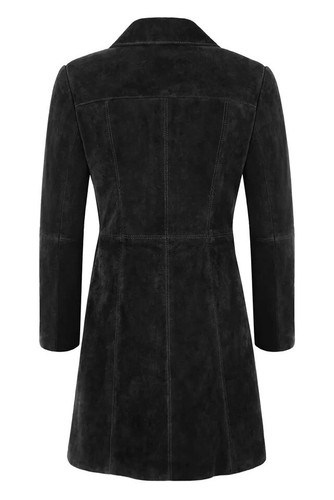 Nero donna camoscio cappotto - donna,
