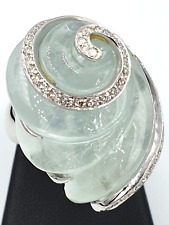 Anello sanalitro grande acquamarina diamanti 0,69ct in oro massiccio 18k usato