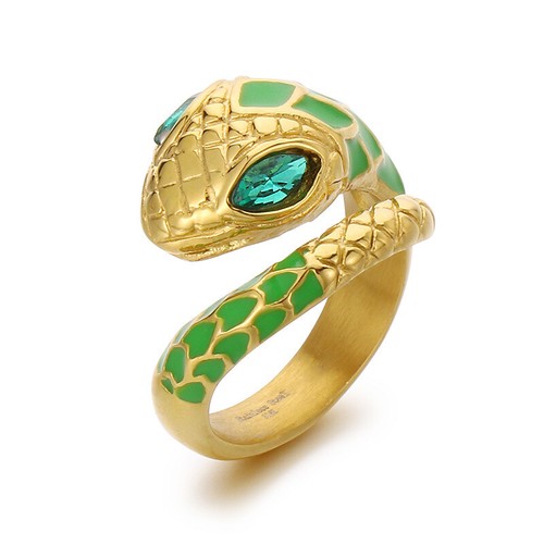 Anello serpente occhio smalto - anello,