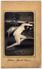 Naked woman on sofa Wien? Like the style of Kertész Original photo 1920c L544
