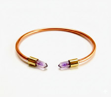Bracciale rame puro ametista