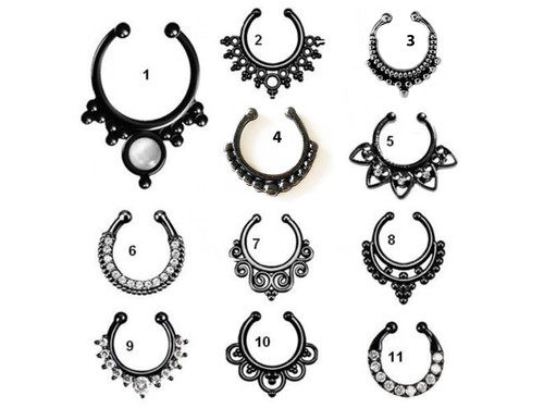 Piercing black septum - black,