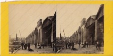 VENEZIA Arsenale 1865 Darsena Vecchia Celestia Foto stereoscopica albumina