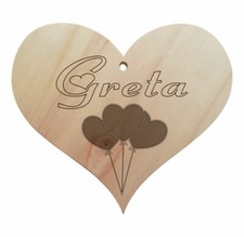 CUORE in legno scritta e
