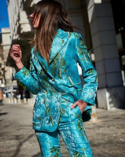Giacca blazer turchese iris - blazer,