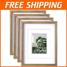 Telaio marrone carbonizzato 11x14 - Set di 4 con plexiglass