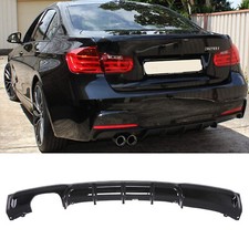 Per BMW Serie 3 F30 F31 Diffusore Posteriore Terminale di Scarico Doppio Tubo NERO LUCIDO
