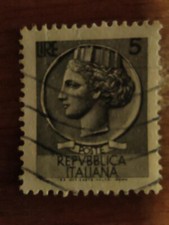 francobollo siracusana 5 lire