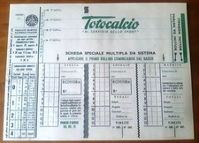 Scheda  Totocalcio speciale