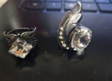 stock 2 pezzi di  anelli da donna biggioetteria con strass zirconi ring rings