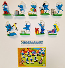 SERIE COMPLETA I PUFFI (NV129 - NV137) + 9 BPZ KINDER SORPRESA ITALIA 2009/2010