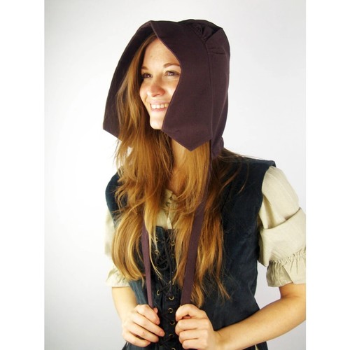 Mittelalter bundhaube marrone - mittelalter-bundhaube,