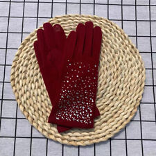 1 Paio Donna Inverno Perline Guanti Touch Screen Dita Guanti Morbido Termico