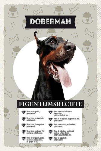 Targa legno 18x12 dobermann - targa,