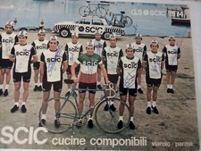 ciclismo Cartolina Team Scic 1974 autografata dal team 11 autografi originali