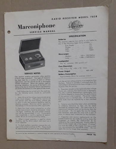 Marconiphone model t82b - t82b, radio