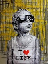 Quadro I Love Life Funny Boy Tela 120x80 Cm. Cornice interna