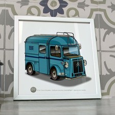 Poster citroen HY EDF bleu