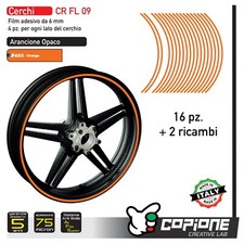 Strisce adesive nastro ruote moto ARANCIO OPACO 6 mm cerchi 13 14 15 16 17 19 21