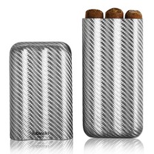 Lubinski 3 tubi portasigari vintage argento portatile humidor confezione regalo