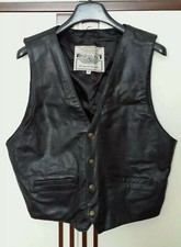 Gilet Pelle Vintage Originale Anni '80 RIFLE & CO. ORIGINAL LEATHER 80s VEST