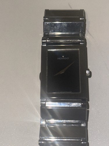 Movado silver black dial - silver,
