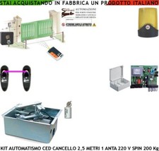 KIT AUTOMAZIONE INTERRATO MOTORE 220 V CANCELLO 1 ANTA BATTENTE FOTO RADIOC SELE