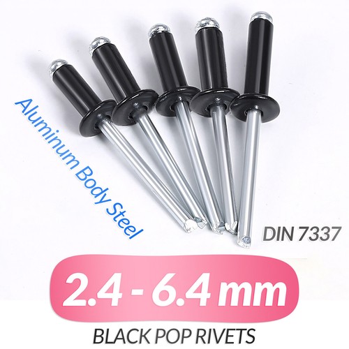 Rivetti pop neri 4mm 6 - neri, 2,4mm